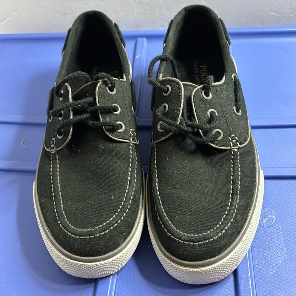 Ralph Lauren Polo Sport Boat Shoes - Franz P Black/Charcoal Gray - Size 9.5D